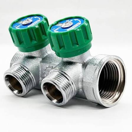 Коллектор регулирующий для водоснабжения под евроконус 1" х 3/4" - 2 отвода ZEISSLER (ZSс.401.0602NE ZEISSLER)
