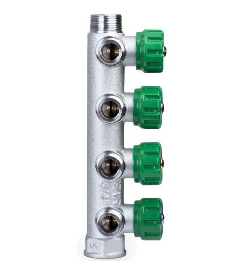 Коллектор Far (FK 3824 134) 1 ВР(г) х 4 выхода 3/4 НР(ш) ЕК х 1 НР(ш) регулируeмый (FAR) — фото 2