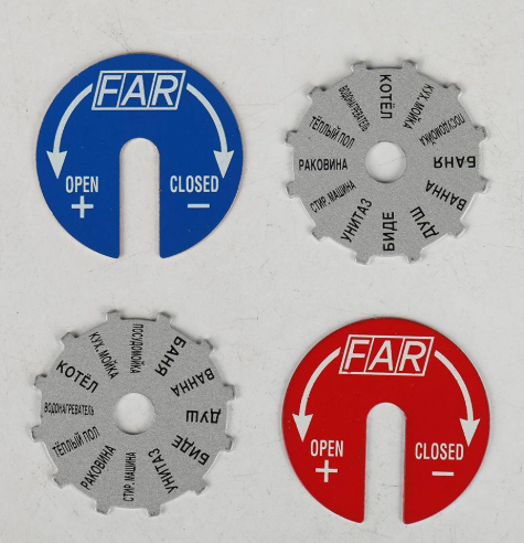 Коллектор Far (FK 3821 134) 1 ВР(г) х 2 выхода 3/4 НР(ш) ЕК х 1 НР(ш) регулируeмый (FAR) — фото 3