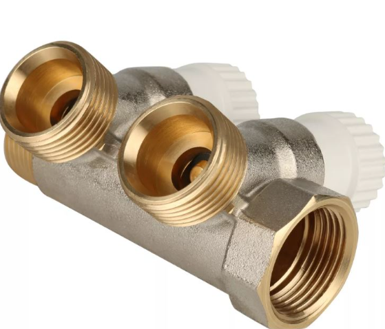 Коллектор Stout (SMB 6851 341202) 3/4 ВР(г) х 2 выхода 1/2 НР(ш) х 3/4 НР(ш) регулируeмый — фото 3