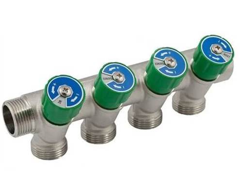 Коллектор ELSEN EMW02.04T распределительный 1" (ВР-НР) с 4 отводами 3/4" НР EU (ELsen)