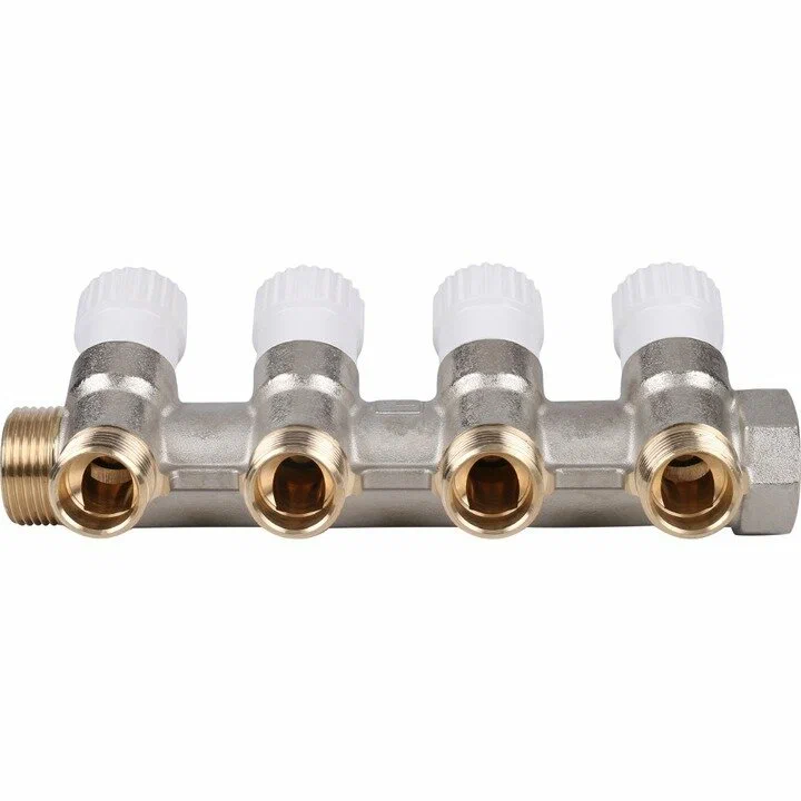 Коллектор Stout (SMB 6851 341204) 3/4 ВР(г) х 4 выхода 1/2 НР(ш) х 3/4 НР(ш) регулируeмый — фото 3