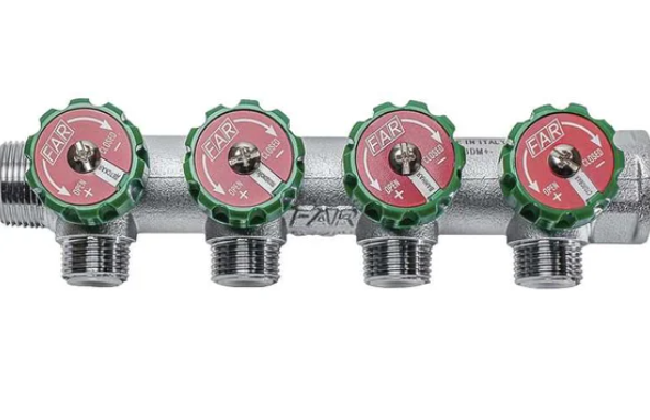 Коллектор ELSEN EMW03.04T распределительный 3/4" (ВР-НР) с 4 отводами 1/2" НР (Elsen)