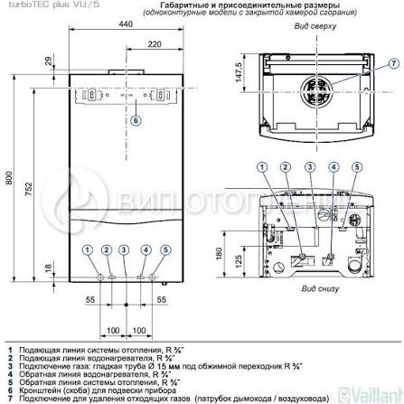 Котел газовый настенный Vaillant VU 362/5-5 turboTEC plus (0010015258 Vaillant) — фото 2