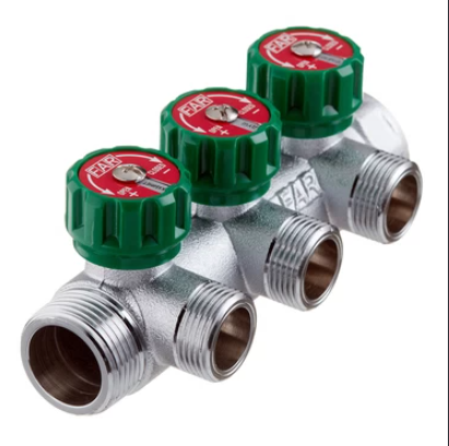 Коллектор Far (FK 3822 134) 1 ВР(г) х 3 выхода 3/4 НР(ш) ЕК х 1 НР(ш) регулируeмый (FAR)