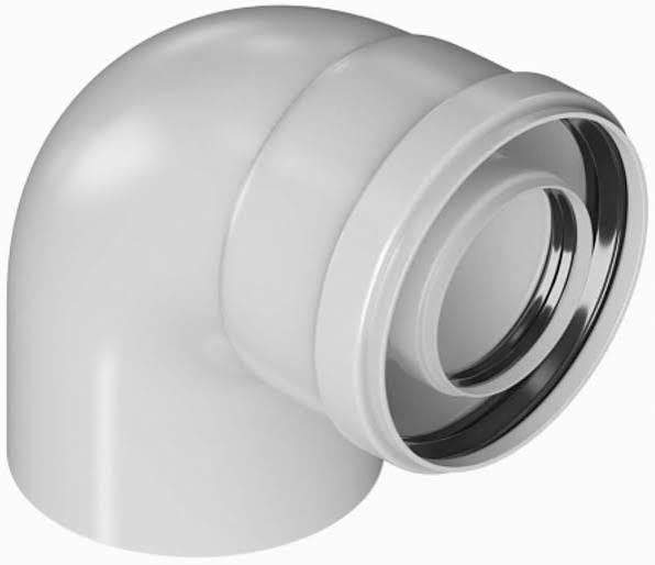 Элемент дымохода конденсационный угол 90° 60/100 с инспекционным окном PP-FE Stout (SCA-8610-010090 Stout)